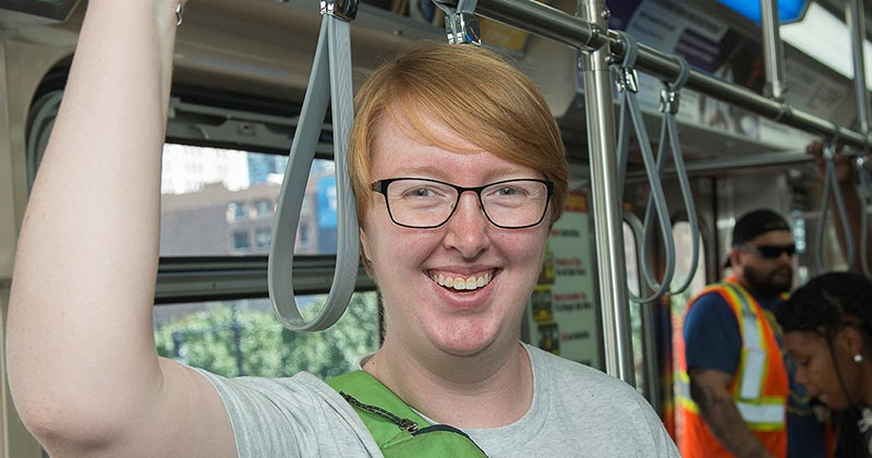 Melissa Hrdlicka on a CTA train