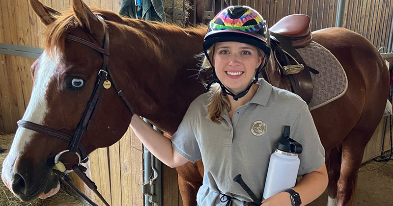 Horseback riding provides self care during internship marked by Covid-19