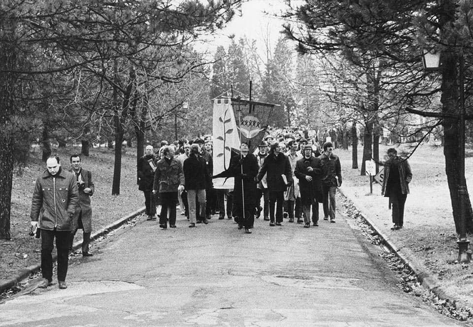 Seminex walkout procession, Concordia Seminary, St. Louis, Missouri. ELCA Archives photo.