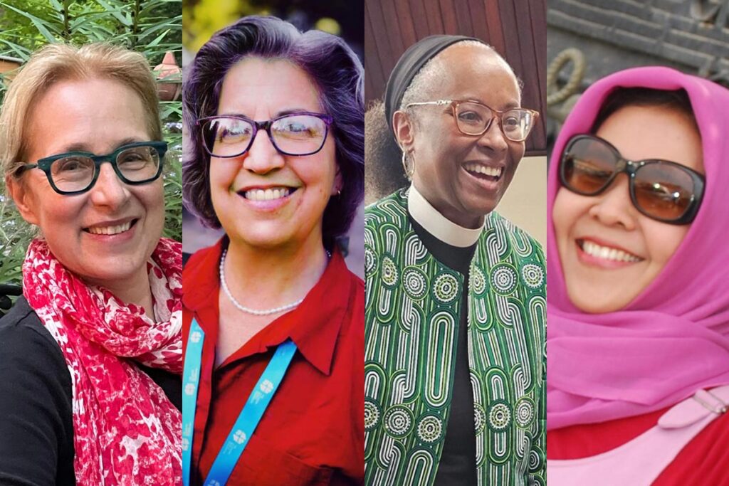 Headshots of LSTC's awardees from left to right: Dr. Christine Helmer, Rev. Cheryl Peterson, Dr. Syafaatun Almirzanah, and Rev. Kimberly Vaughn