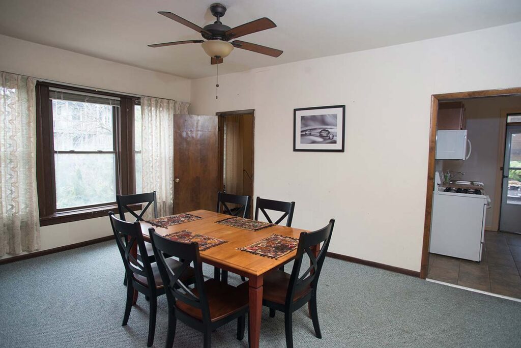 A dining room table in LSTC guest housing.