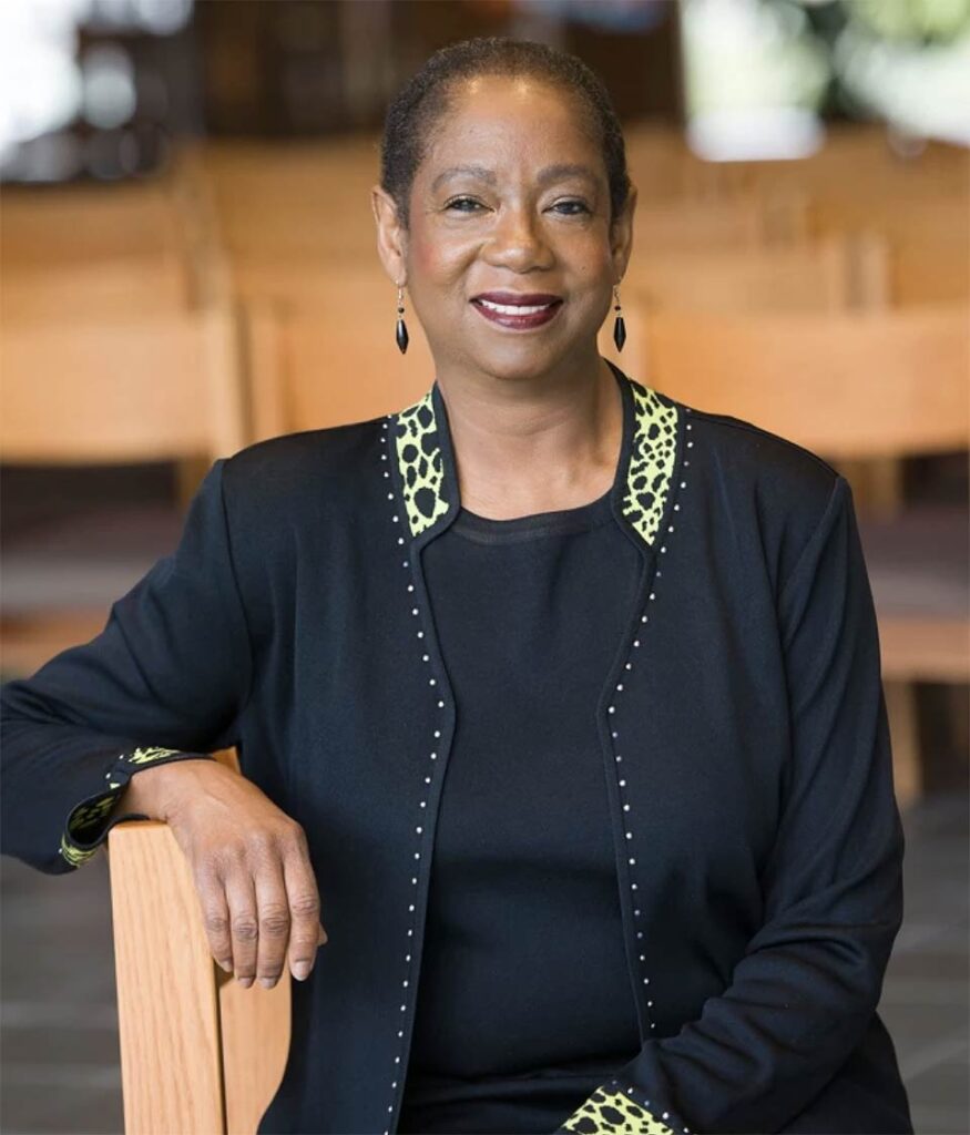 Dr. Linda Thomas smiling in the LSTC Chapel.