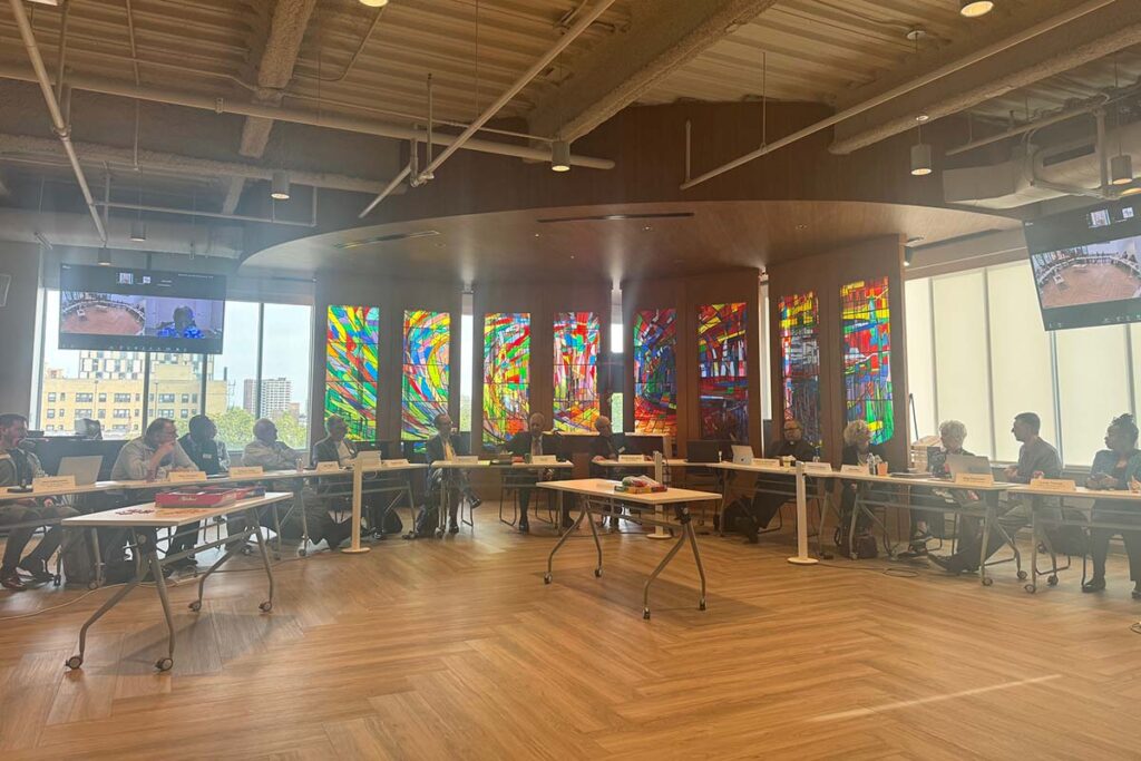 Board of Directors meeting of the Lutheran School of Theology at Chicago in the chapel.