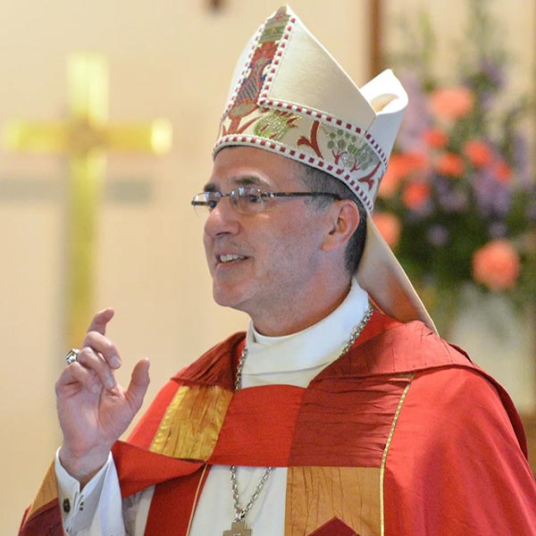 Bishop Donald Kreiss conducting service.