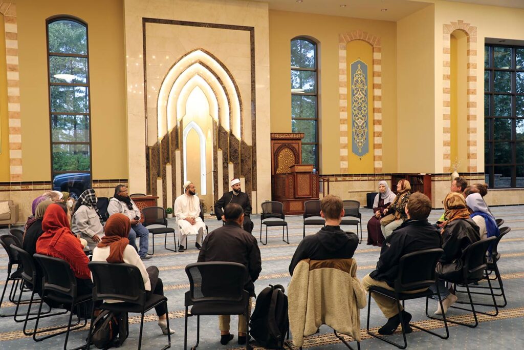 Group discussion at The Mecca Center at CCME’s annual Interfaith Alley Trolley Tour in 2023.