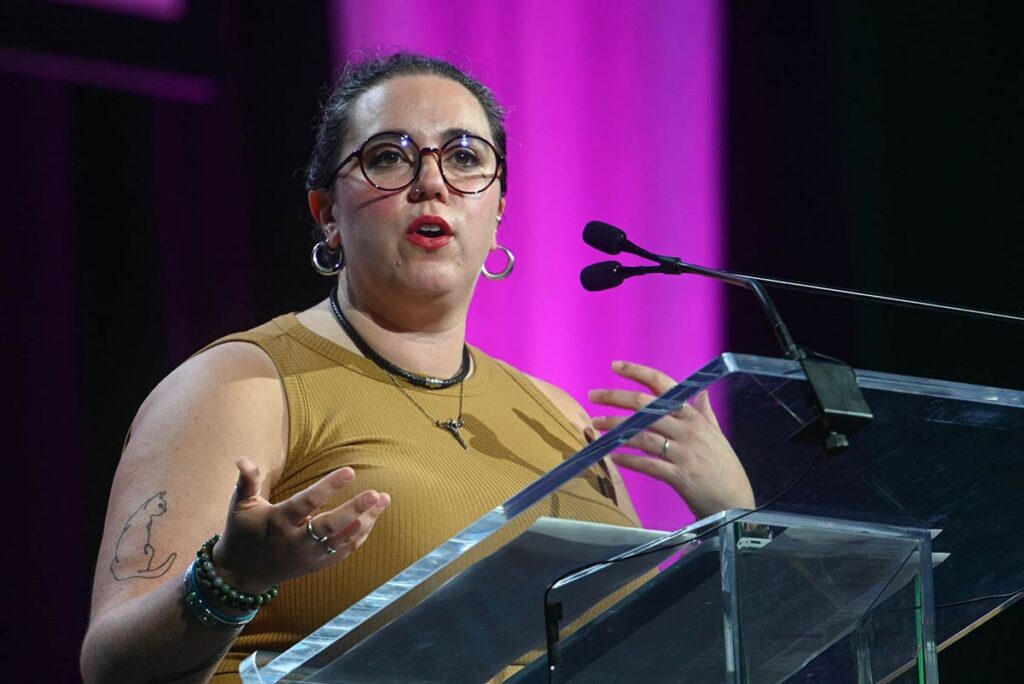 Dr. Elyssa Salinas-Lazarski presents at this year’s Women of the ELCA Triennial Gathering.